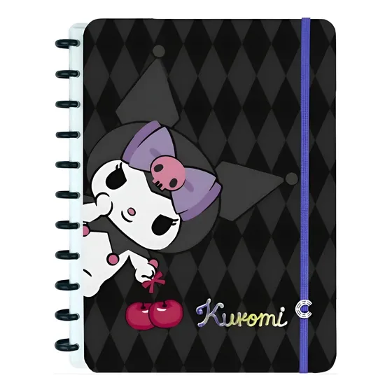 Caderno Inteligente Grande Kuromi 80 Folhas 90g